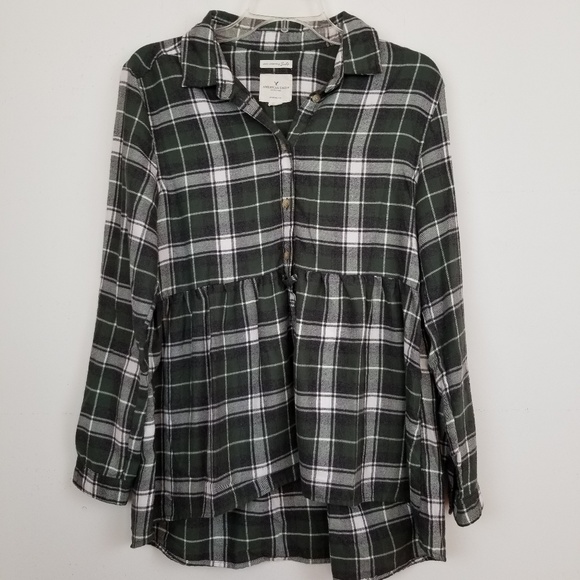 American Eagle Plaid Popover Babydoll 